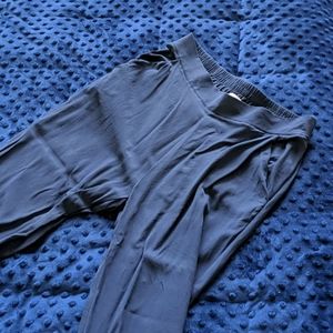 Flowy silk flat front pants